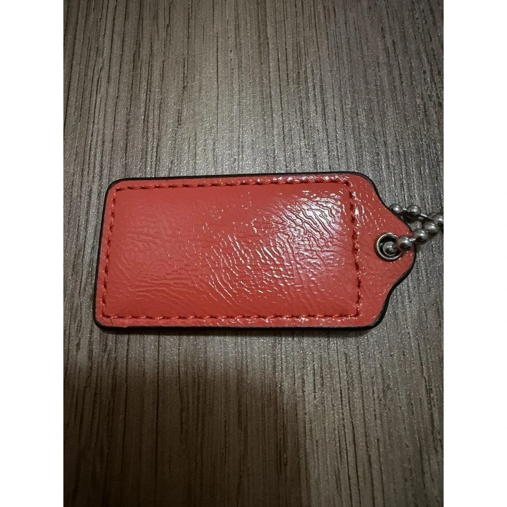 Coach Orange/CoralColor Hang Tag, Purse Charm